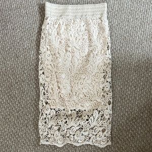 Abercrombie & Fitch Midi Crochet Skirt